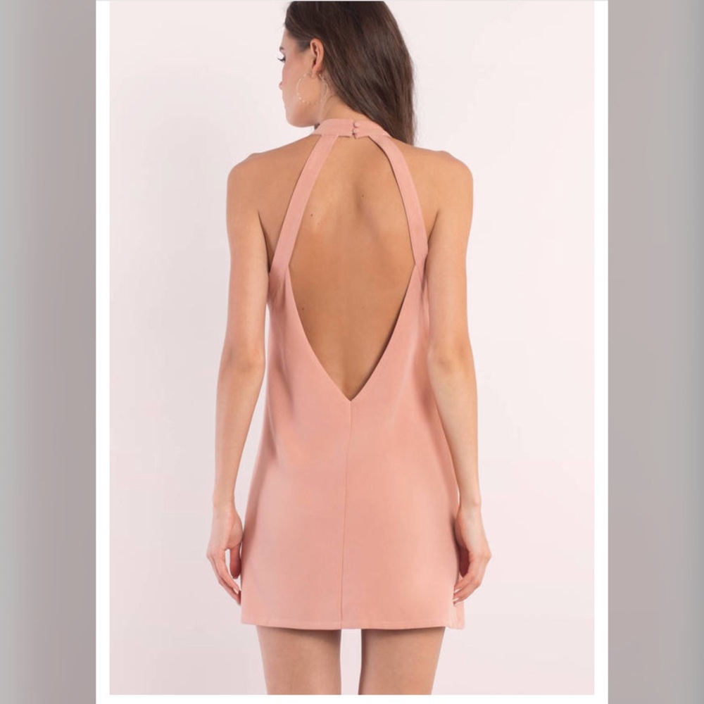 Rose Color V-Neck shift Dress - Picture 3 of 5